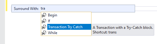 Adding a snippet in SSMS