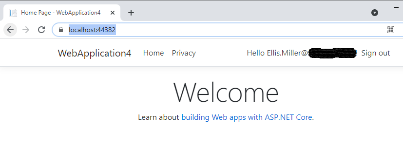 New ASP.Net Web App Home page